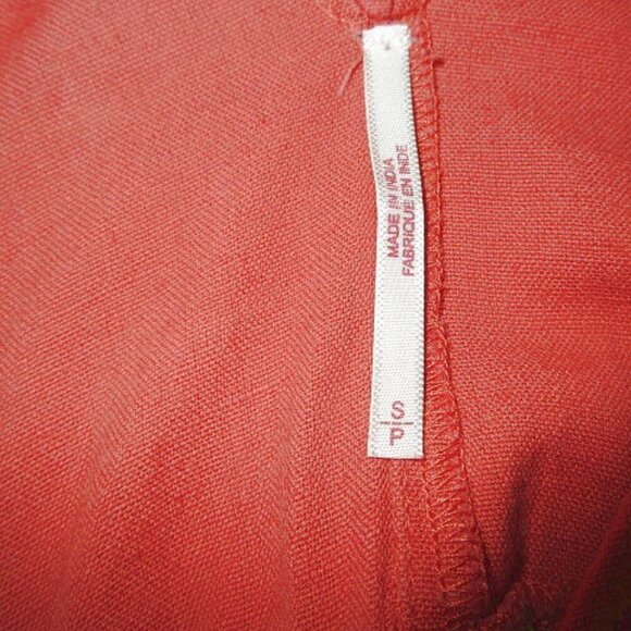 Free People Darling Days Midi Dress Size S Pockets Linen Blend Ruffle Pleated - Picture 7 of 12